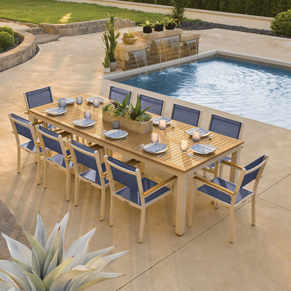 Oxford Garden Travira 103" Rectangular Dining Table – Flint Frame with Tekwood Top