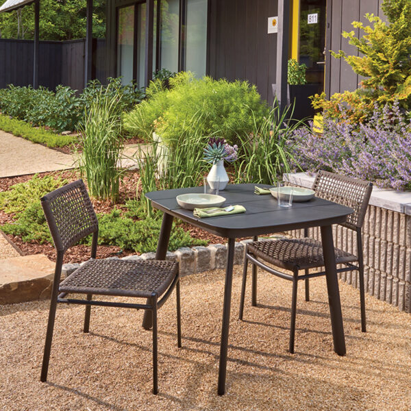 Oxford Garden Eiland All-Aluminum 36" Square Dining Table – Carbon or Taupe Frame