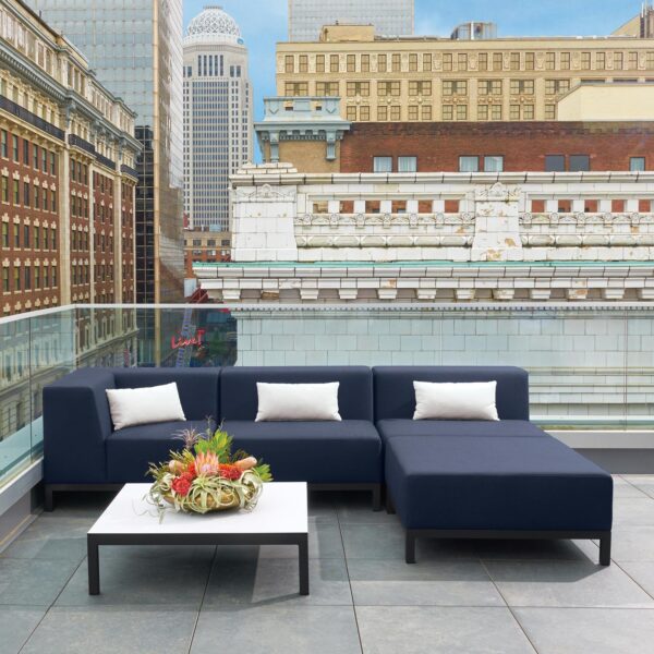 Oxford Garden Koral Modular Side Seat – Carbon Frame with Spectrum Indigo Cushions