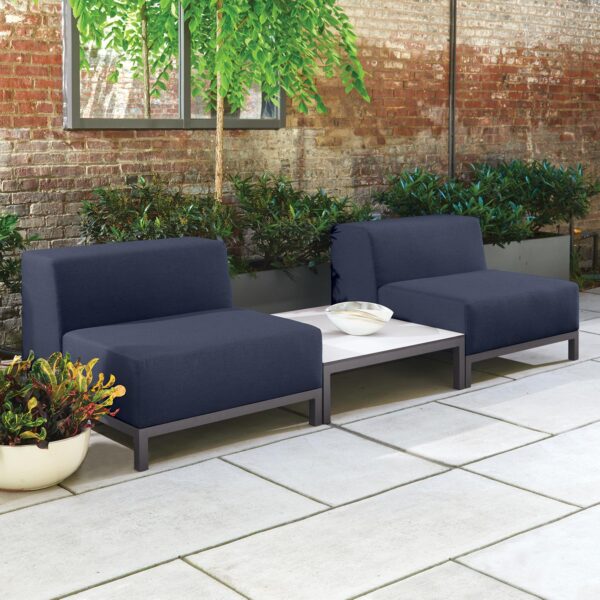 Oxford Garden Koral Modular Side Seat – Carbon Frame with Spectrum Indigo Cushions