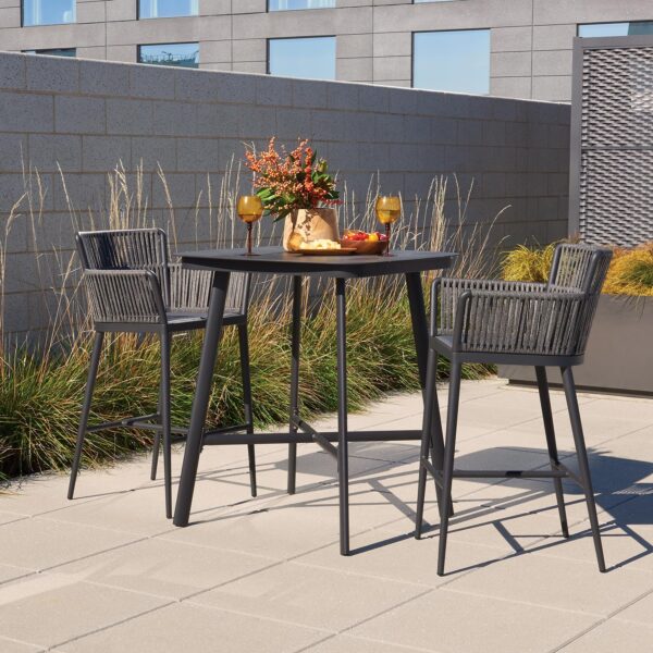 Oxford Garden Nette Bar & Counter Chair – Carbon Frame with Ninja Seat & Pewter Back