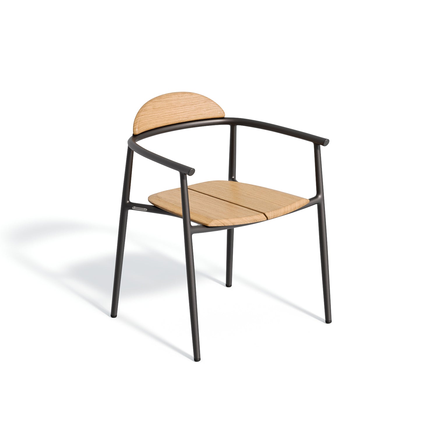 Oxford Garden Ario Armchair – Carbon or Chalk Frame with Natural Teak Seat & Back