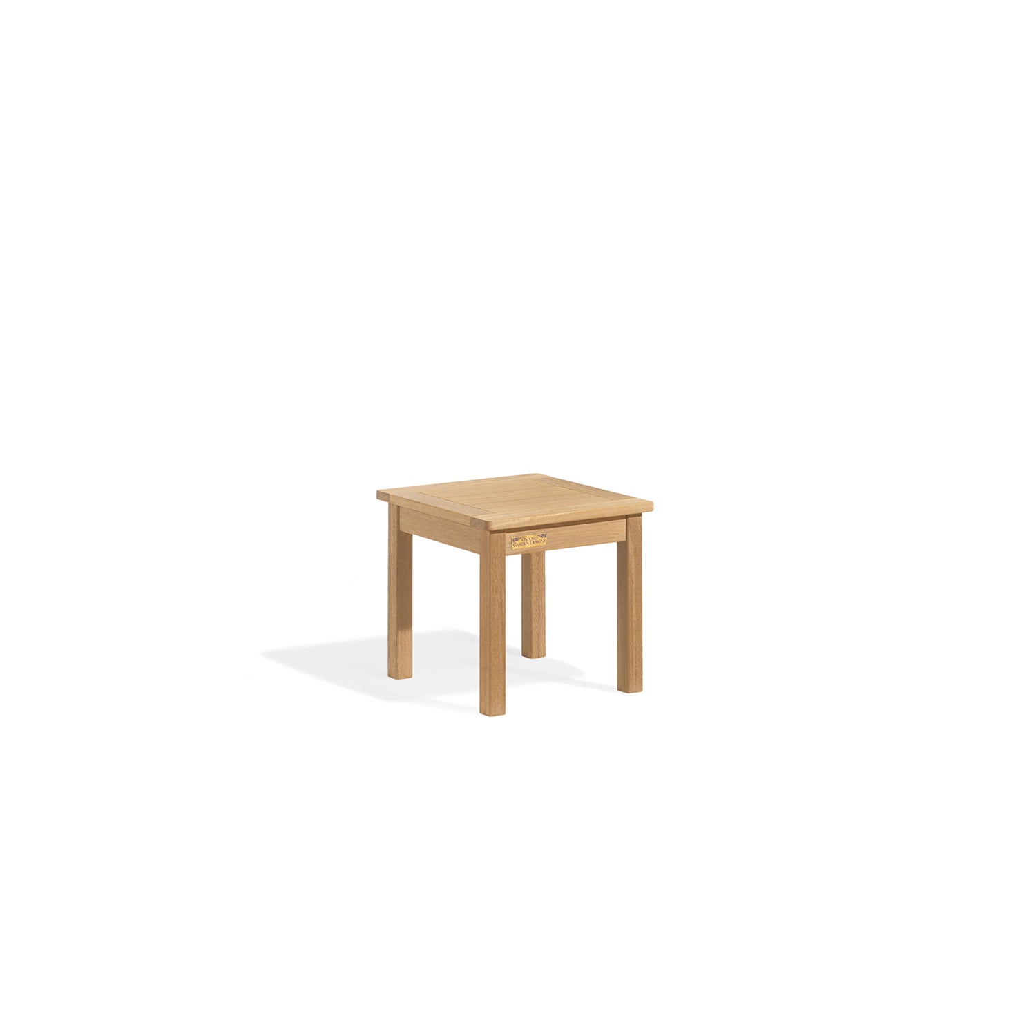 Oxford Garden Classic Teak 18" Square End Table – Natural Teak Outdoor Side Table