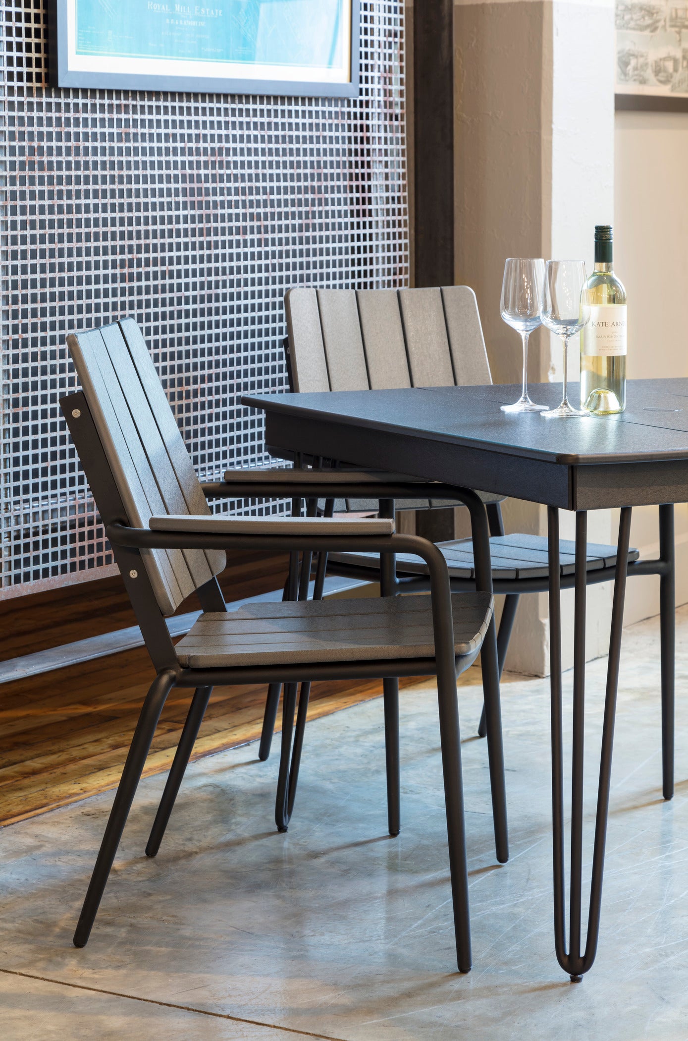 HIP Stackable Dining Arm Chair | Weather-Resistant Outdoor Dining Chair