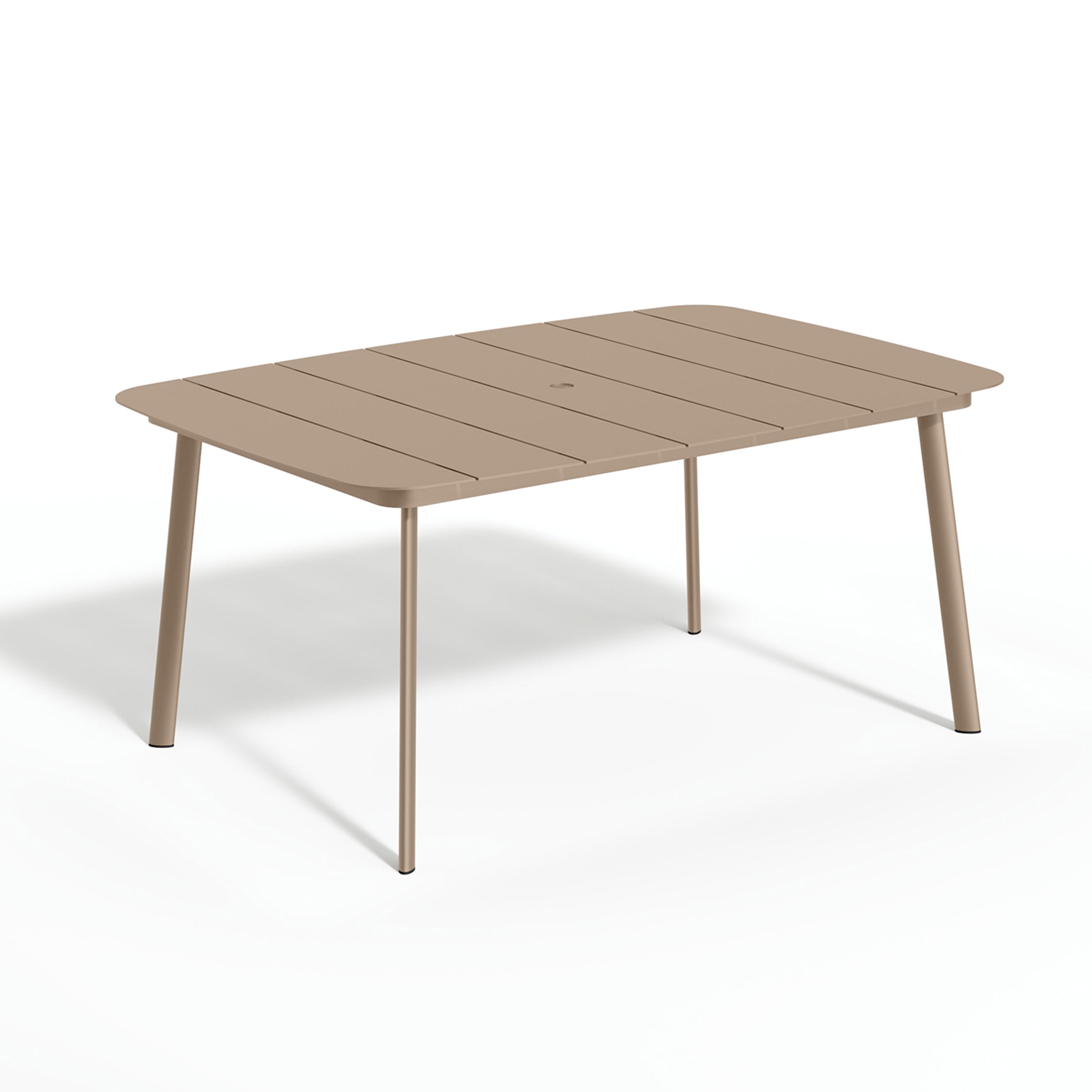 Oxford Garden Eiland All-Aluminum 63" Rectangular Dining Table – Carbon or Taupe Frame
