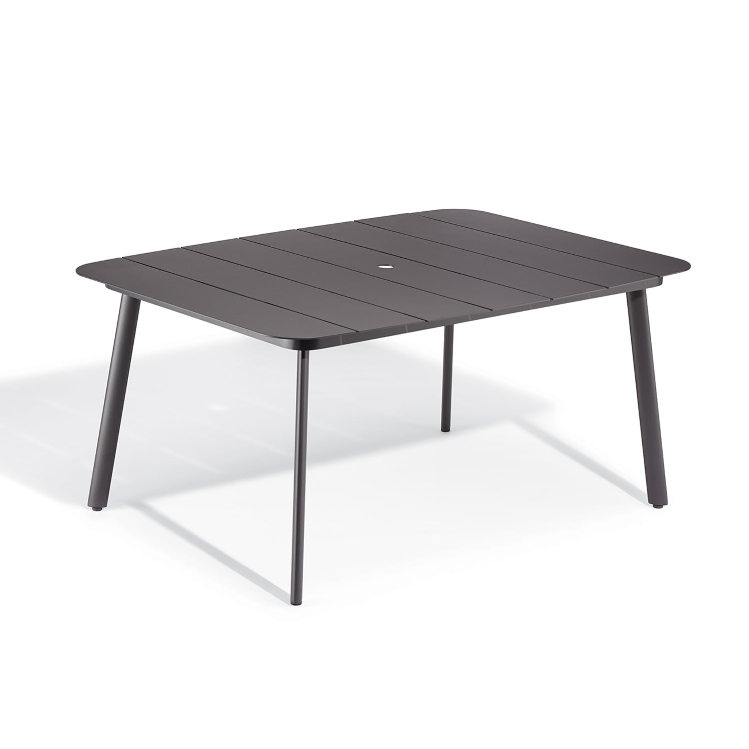 Oxford Garden Eiland All-Aluminum 63" Rectangular Dining Table – Carbon or Taupe Frame