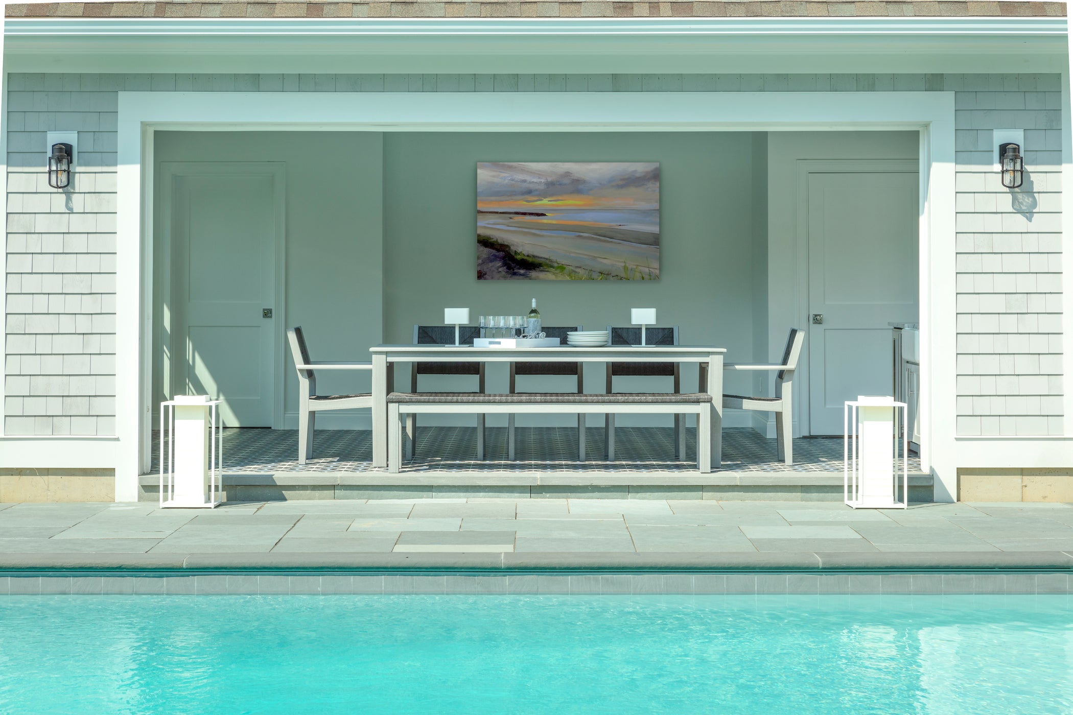 Greenwich 80" Woven Dining Bench | Seaside Casual Outdoor Furniture