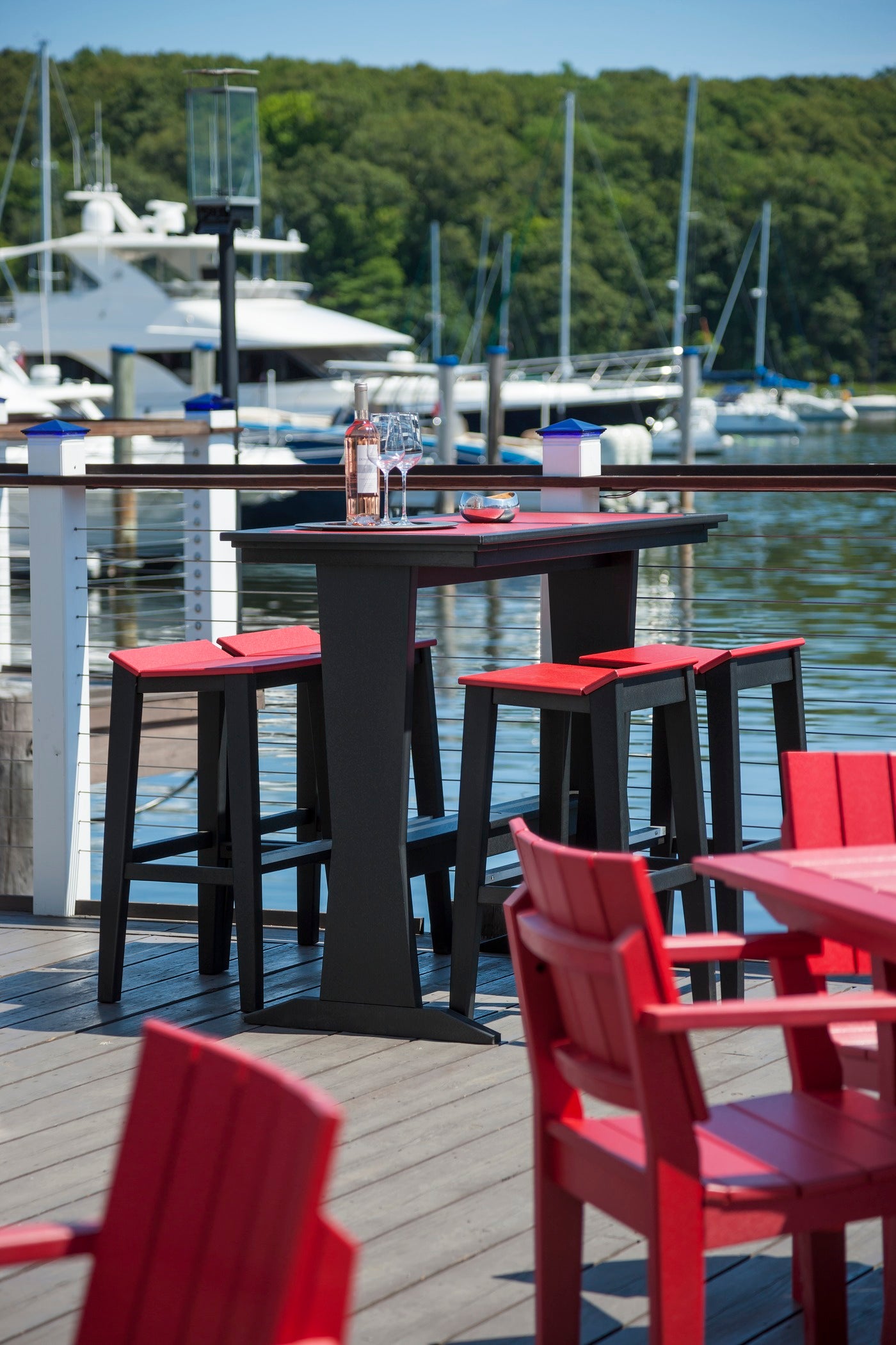 Seaside Casual SYM Bar Stool – Contemporary Outdoor Bar Seating
