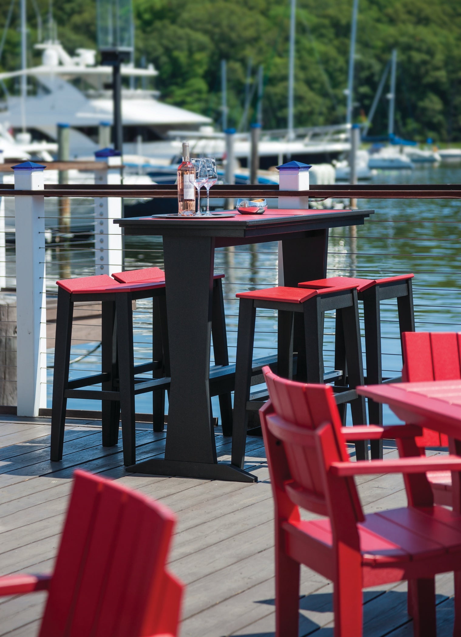 Seaside Casual SYM Pub Table – Modern Outdoor Bar-Height Table