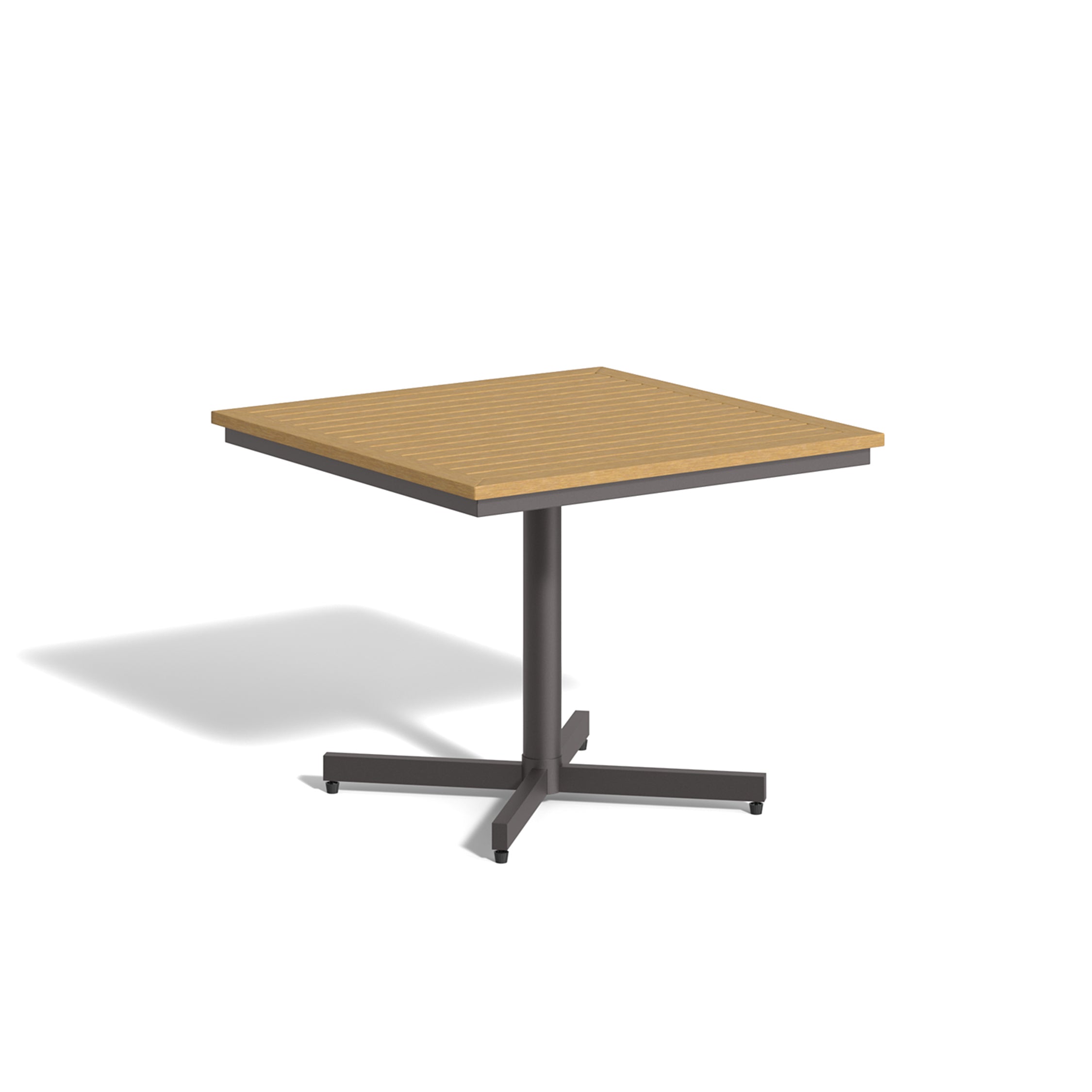 Oxford Garden Mena 36" Square Bistro Table – Carbon Frame with Tekwood Top