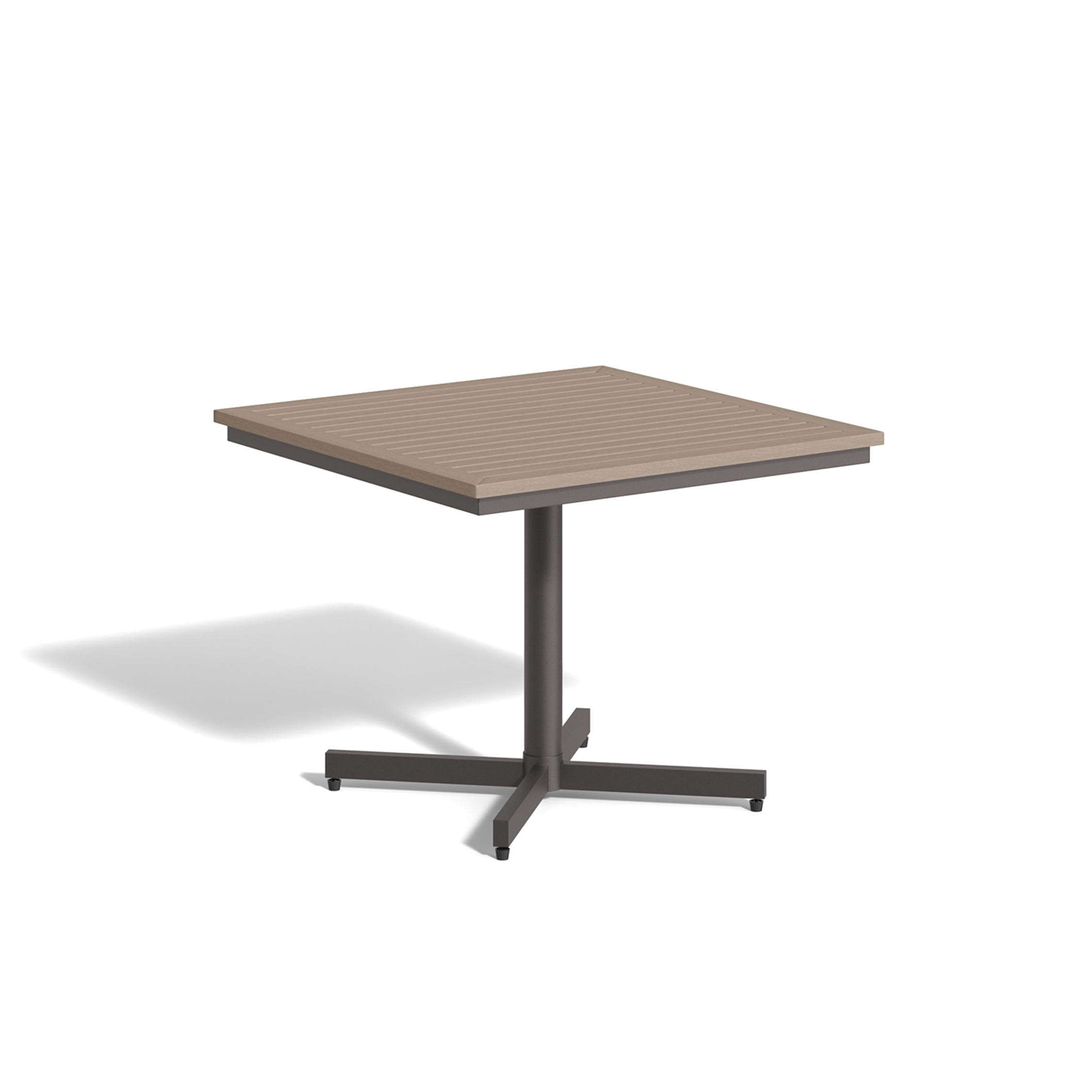 Oxford Garden Mena 36" Square Bistro Table – Carbon Frame with Tekwood Top