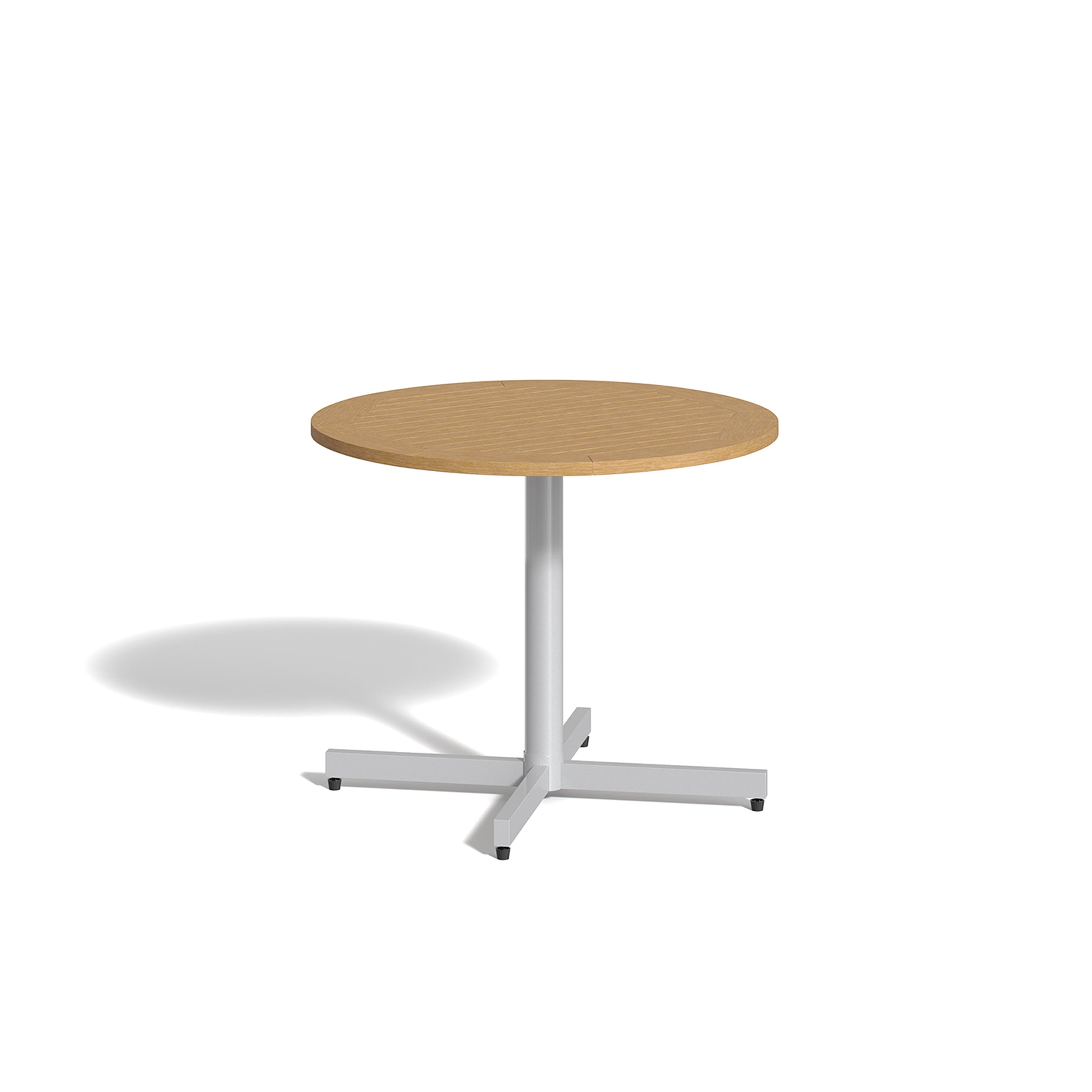 Oxford Garden Mena 36" Round Bistro Table – Flint Frame with Natural or Vintage Tekwood Top