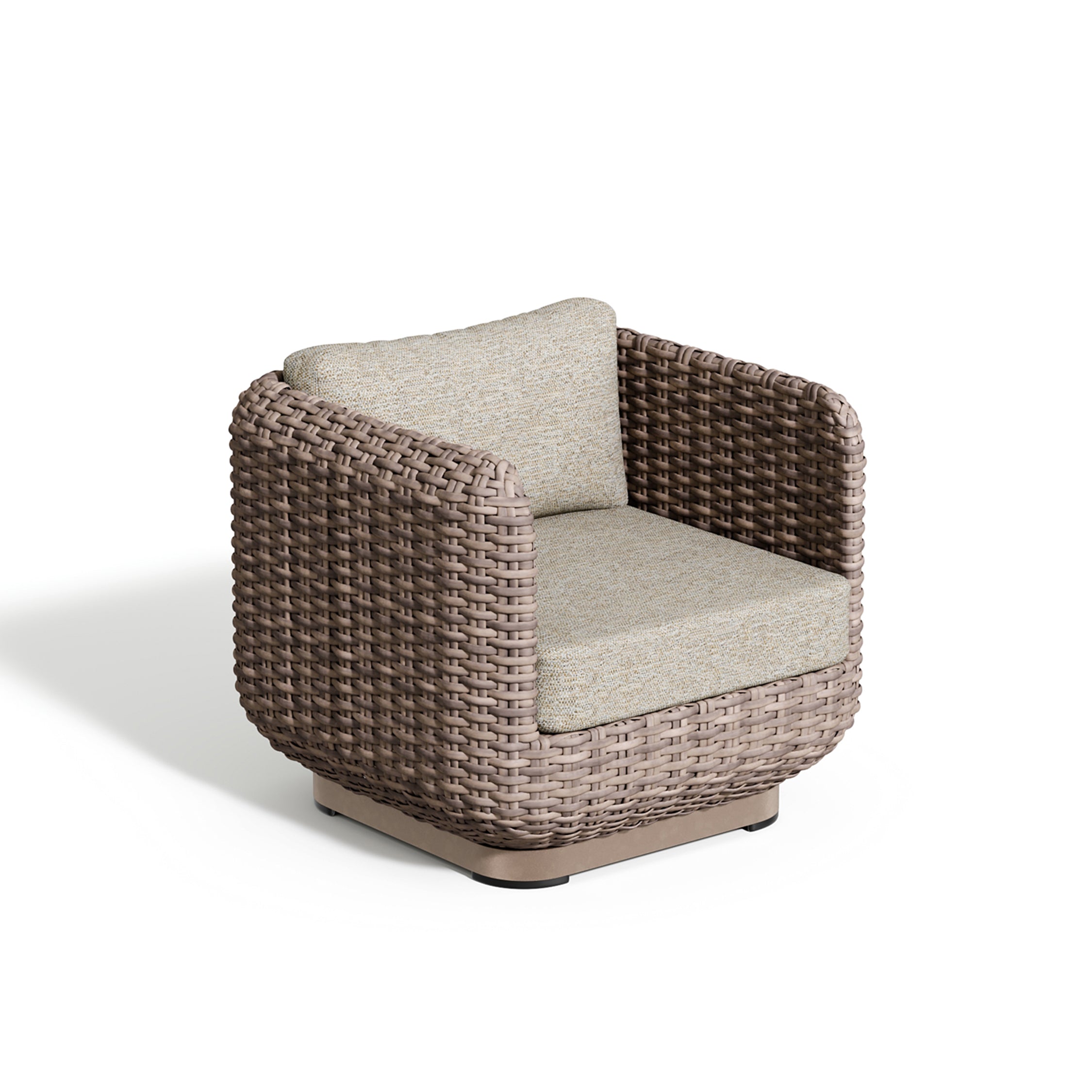 Oxford Garden Nomi Club Chair – Greige & Taupe Frame with Mainstreet Dove Cushions