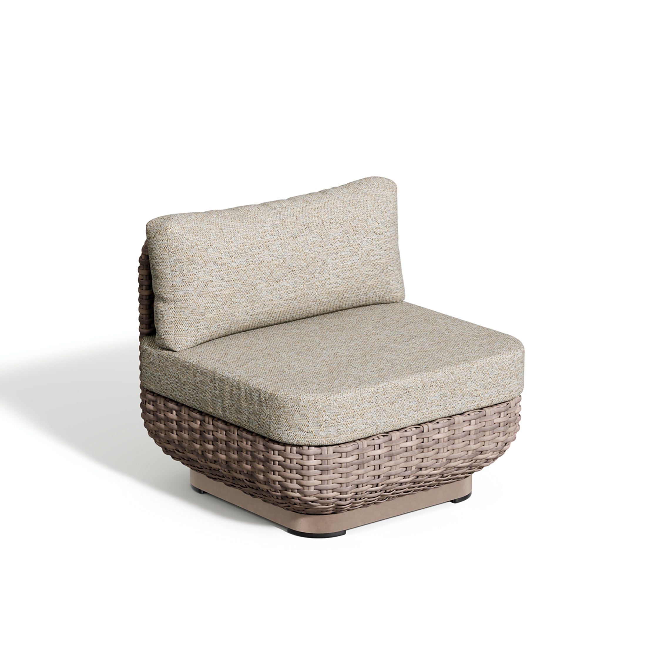 Oxford Garden Nomi Modular Side Chair Seat – Greige & Taupe Frame with Mainstreet Dove Cushions