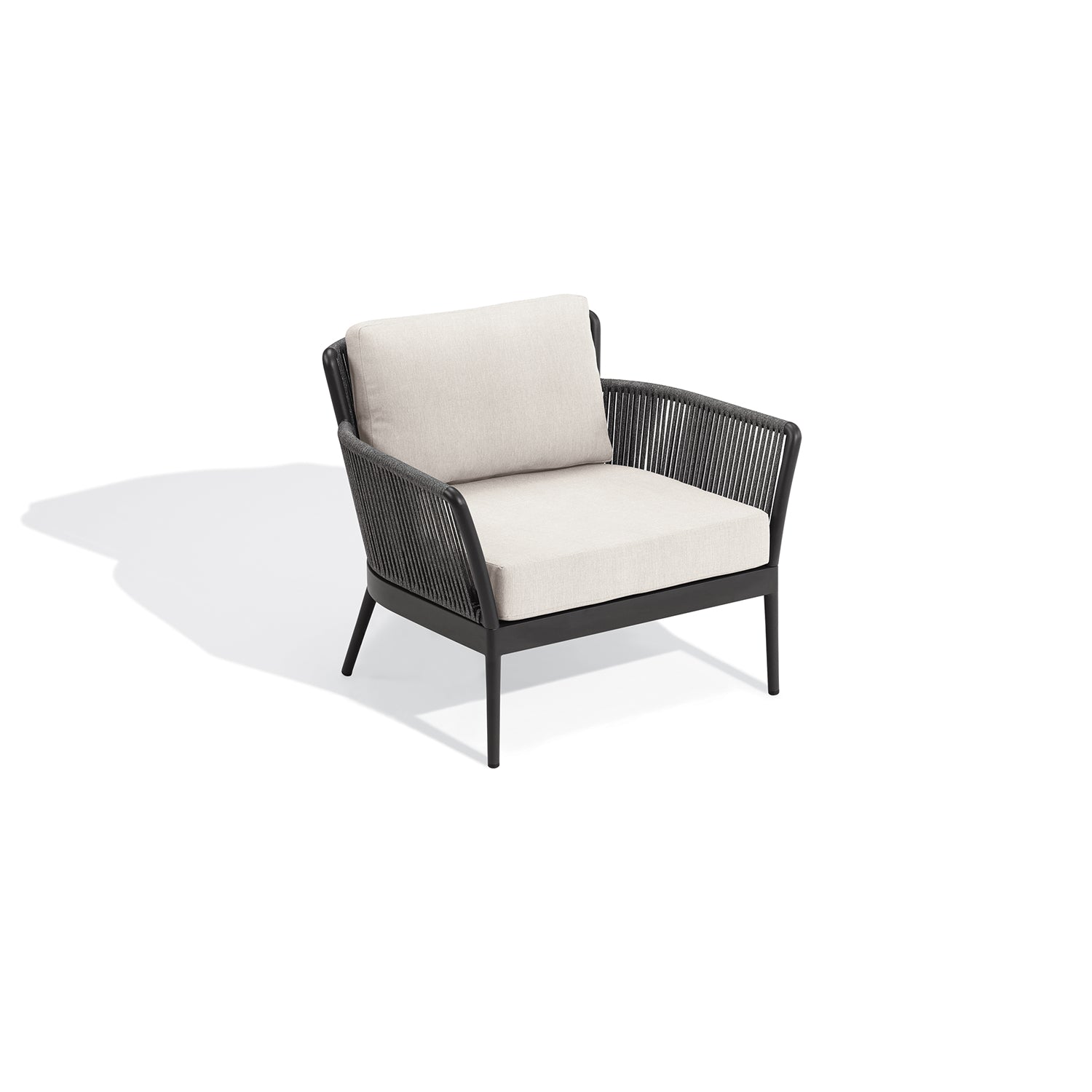 Oxford Garden Nette Club Chair – Carbon Frame with Bliss Linen or Seafoam Cushions & Pewter Back
