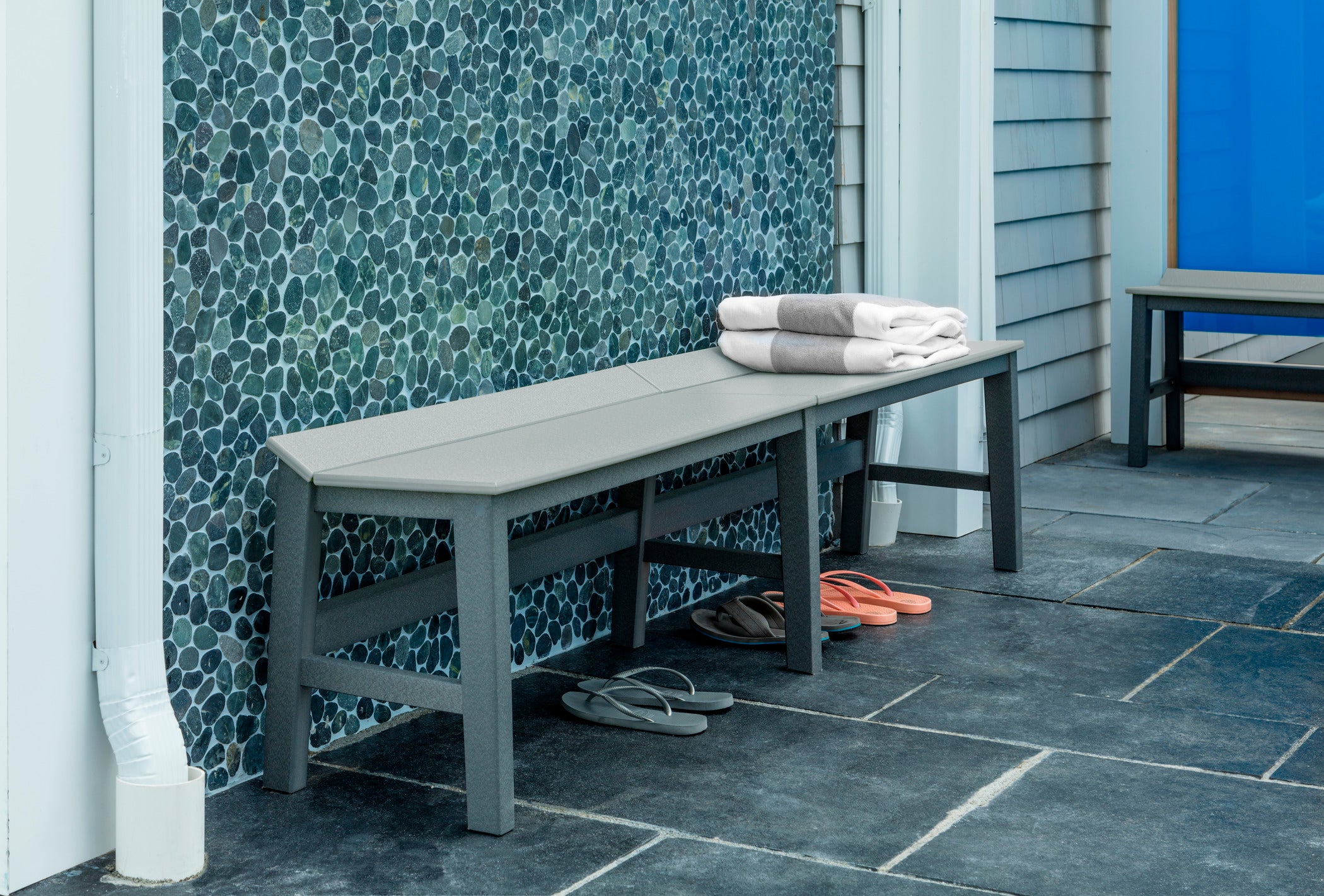 Seaside Casual SYM Dining Bench – Modern Outdoor Seating for Entertaining