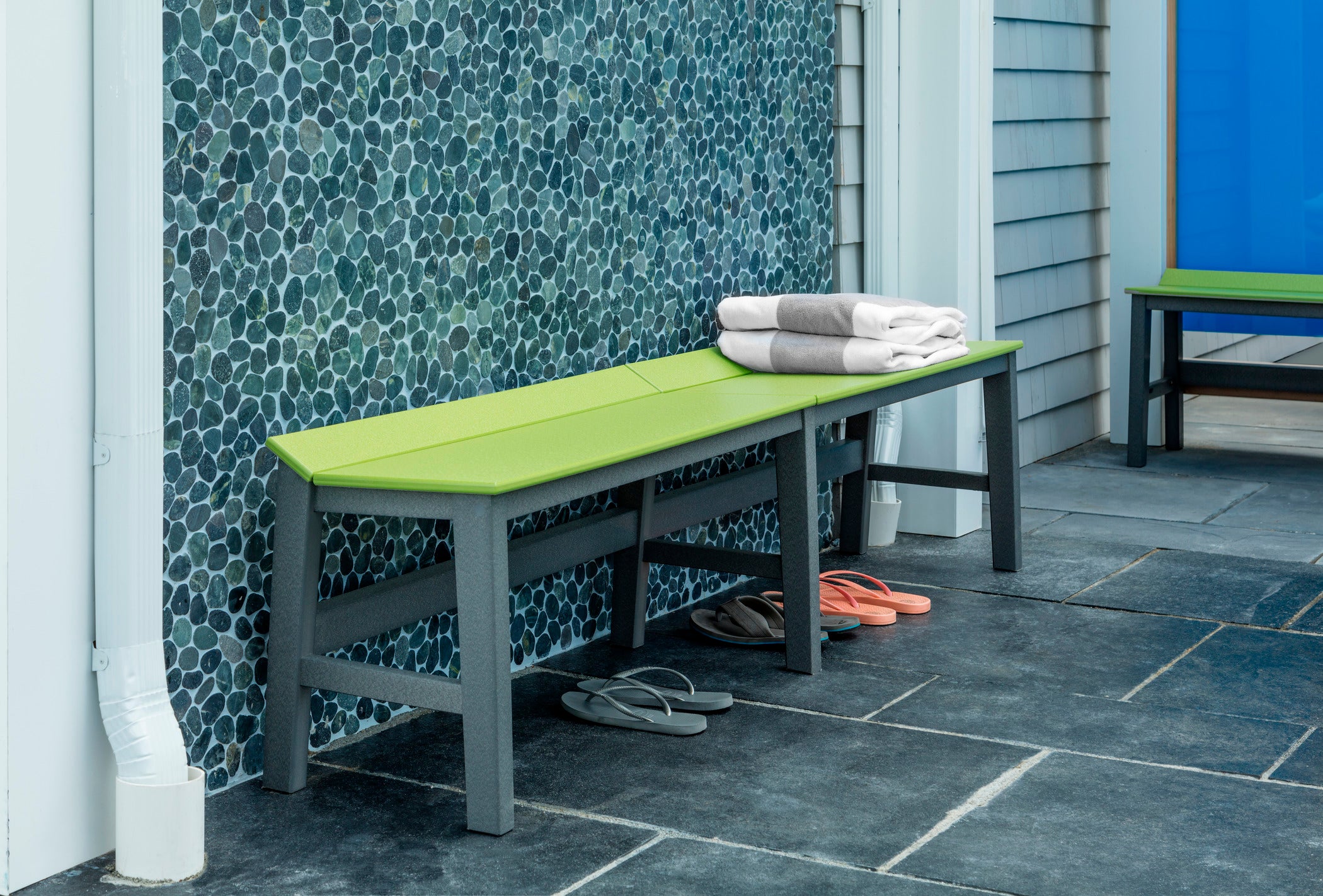 Seaside Casual SYM Dining Bench – Modern Outdoor Seating for Entertaining