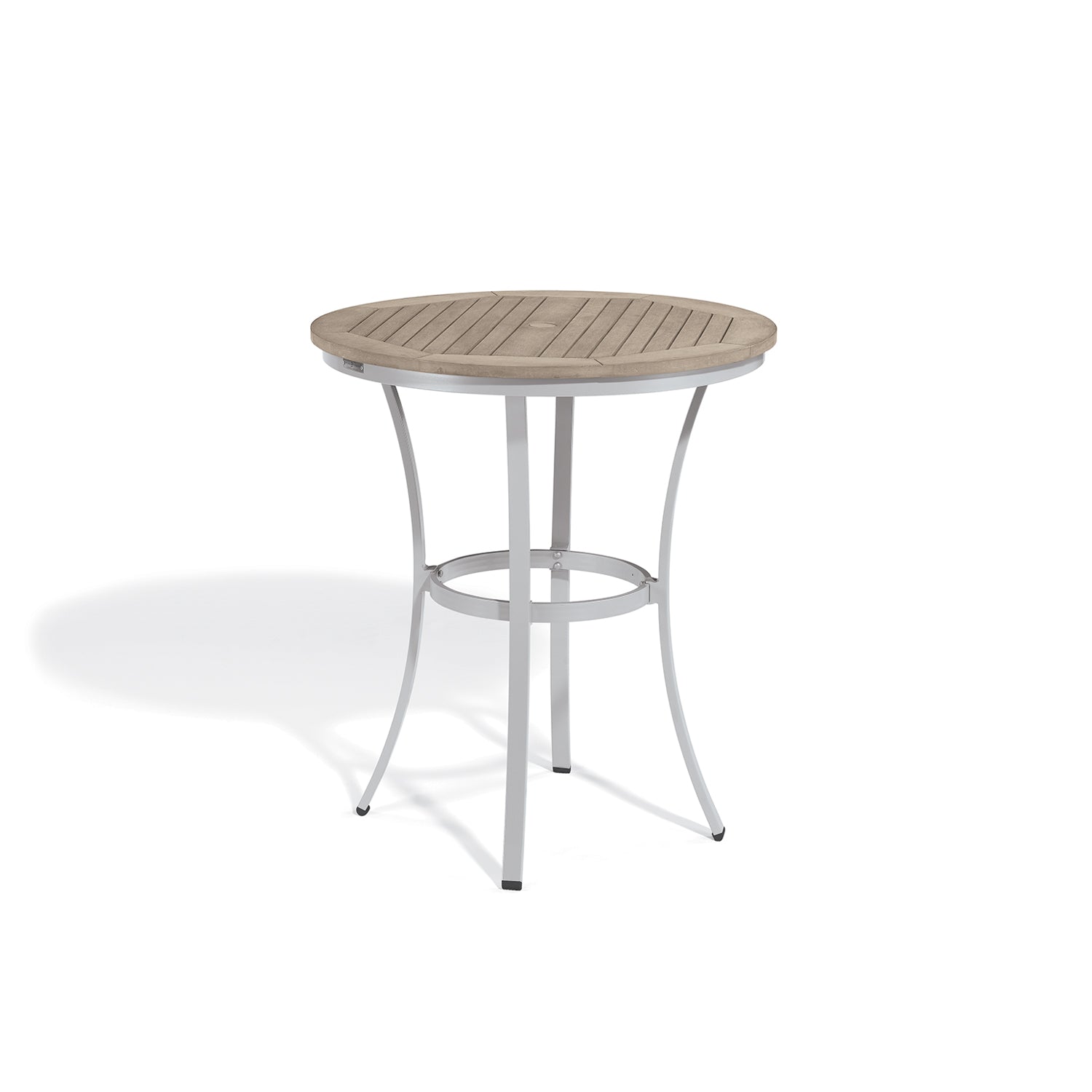 Oxford Garden Travira 36" Round Café Bar Table – Flint Frame with Tekwood Top