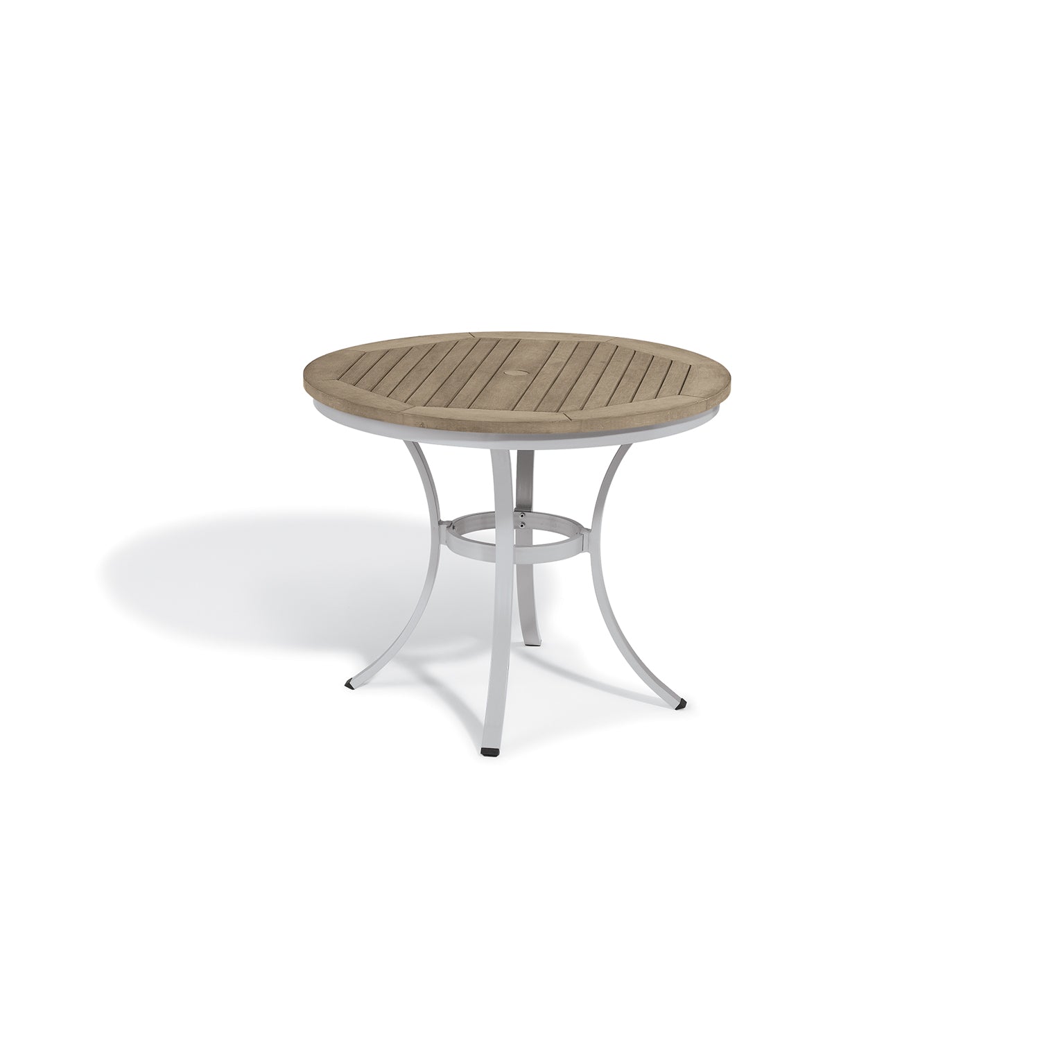 Oxford Garden Travira 36" Round Café Bistro Table – Flint Frame with Tekwood Top