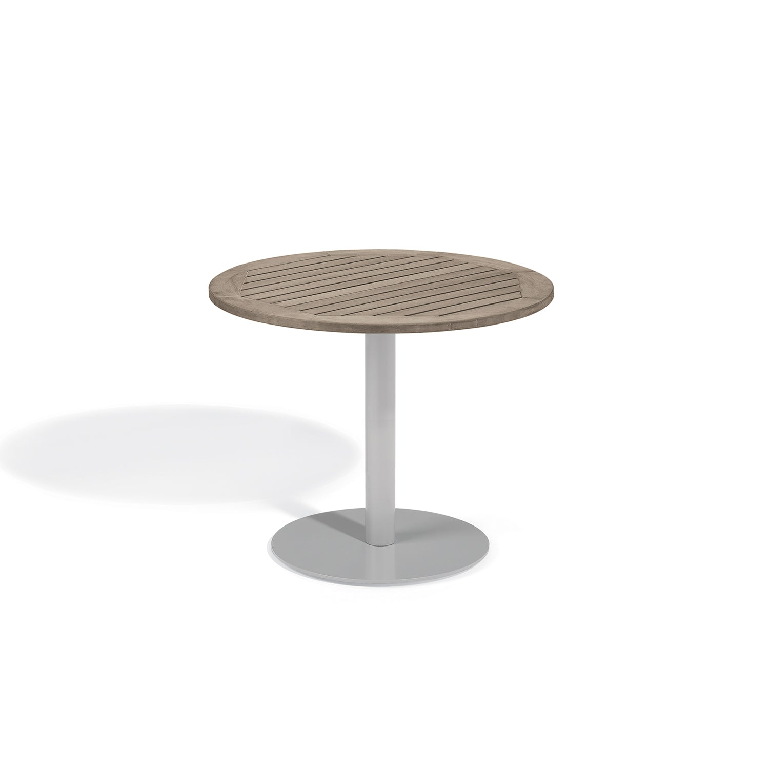 Oxford Garden Travira 36" Round Bistro Table – Flint Frame with Tekwood Top