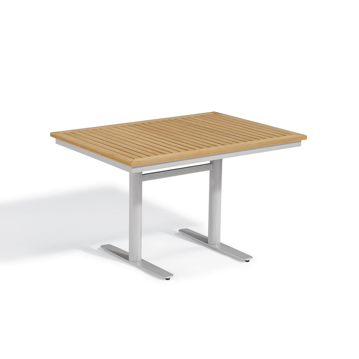 Oxford Garden Travira 34" x 48" Rectangular Bistro Table – Flint Frame with Tekwood Top