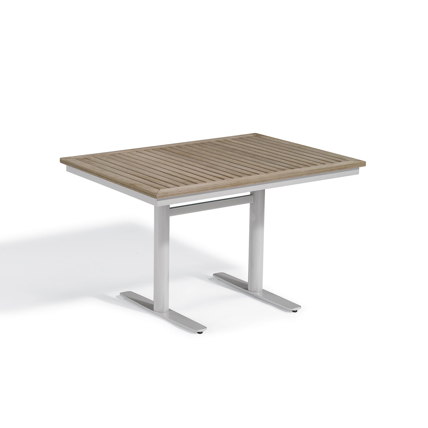 Oxford Garden Travira 34" x 48" Rectangular Bistro Table – Flint Frame with Tekwood Top