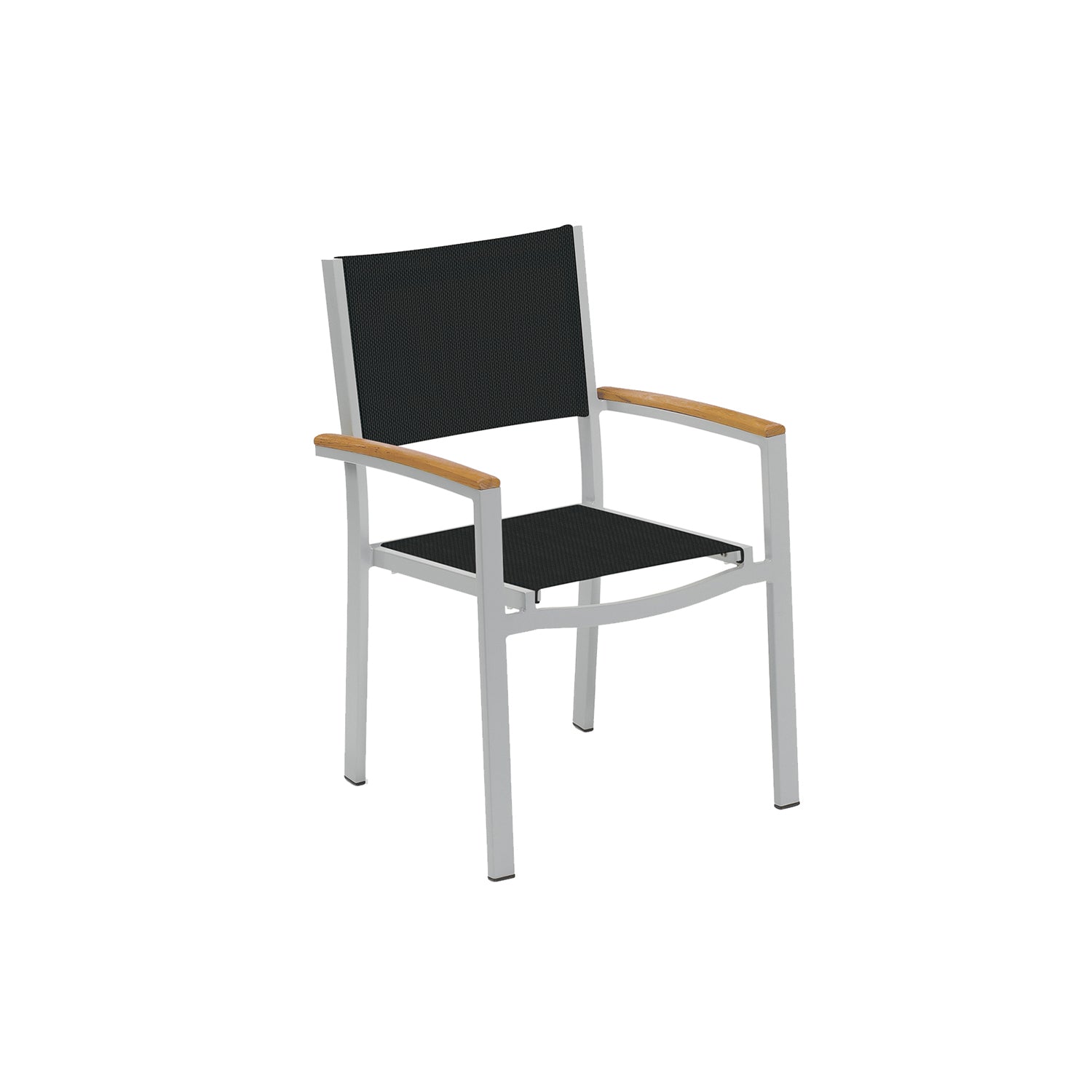 Oxford Garden Travira Sling Armchair – Flint Frame with Sling Seat & Natural Tekwood Arms