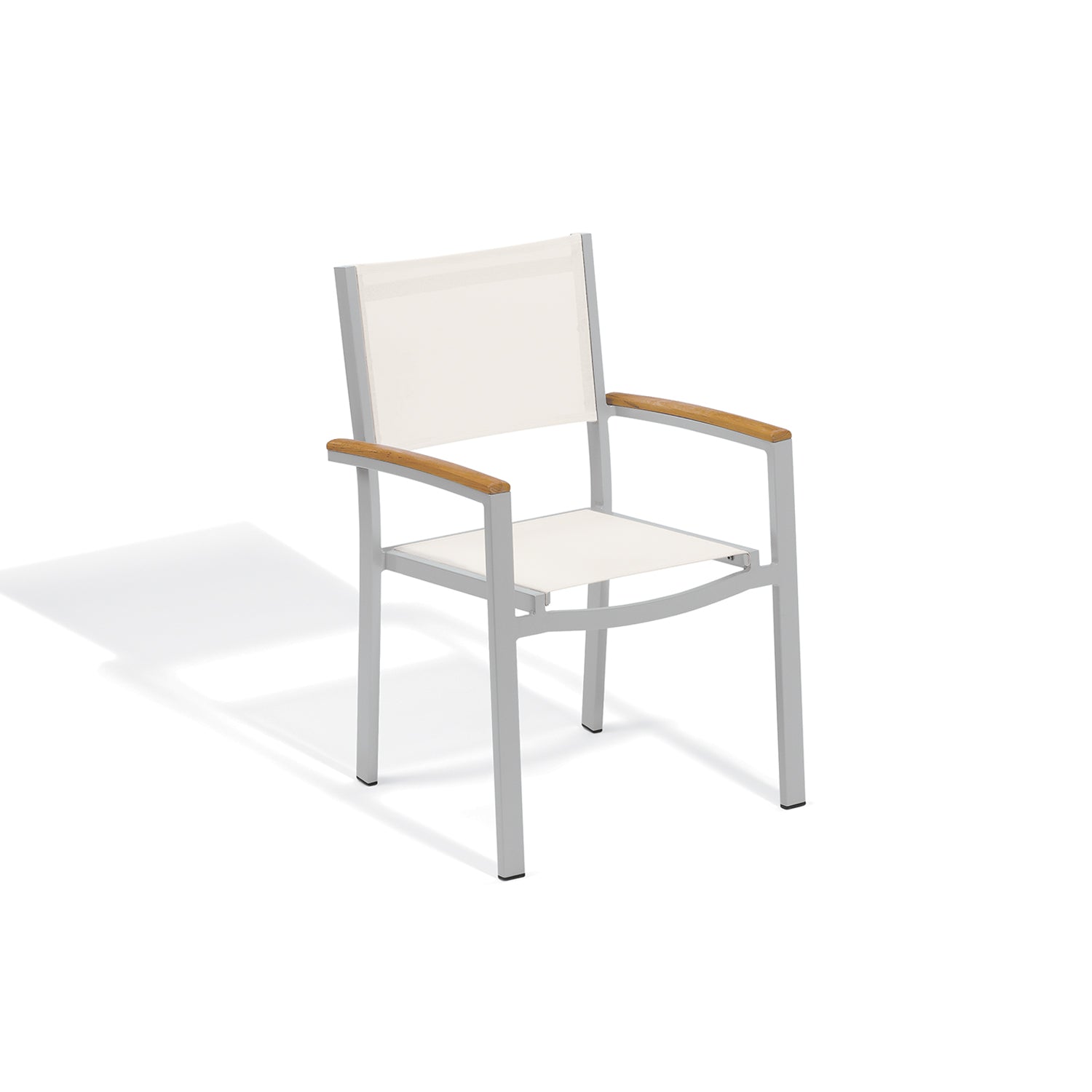 Oxford Garden Travira Sling Armchair – Flint Frame with Sling Seat & Natural Tekwood Arms