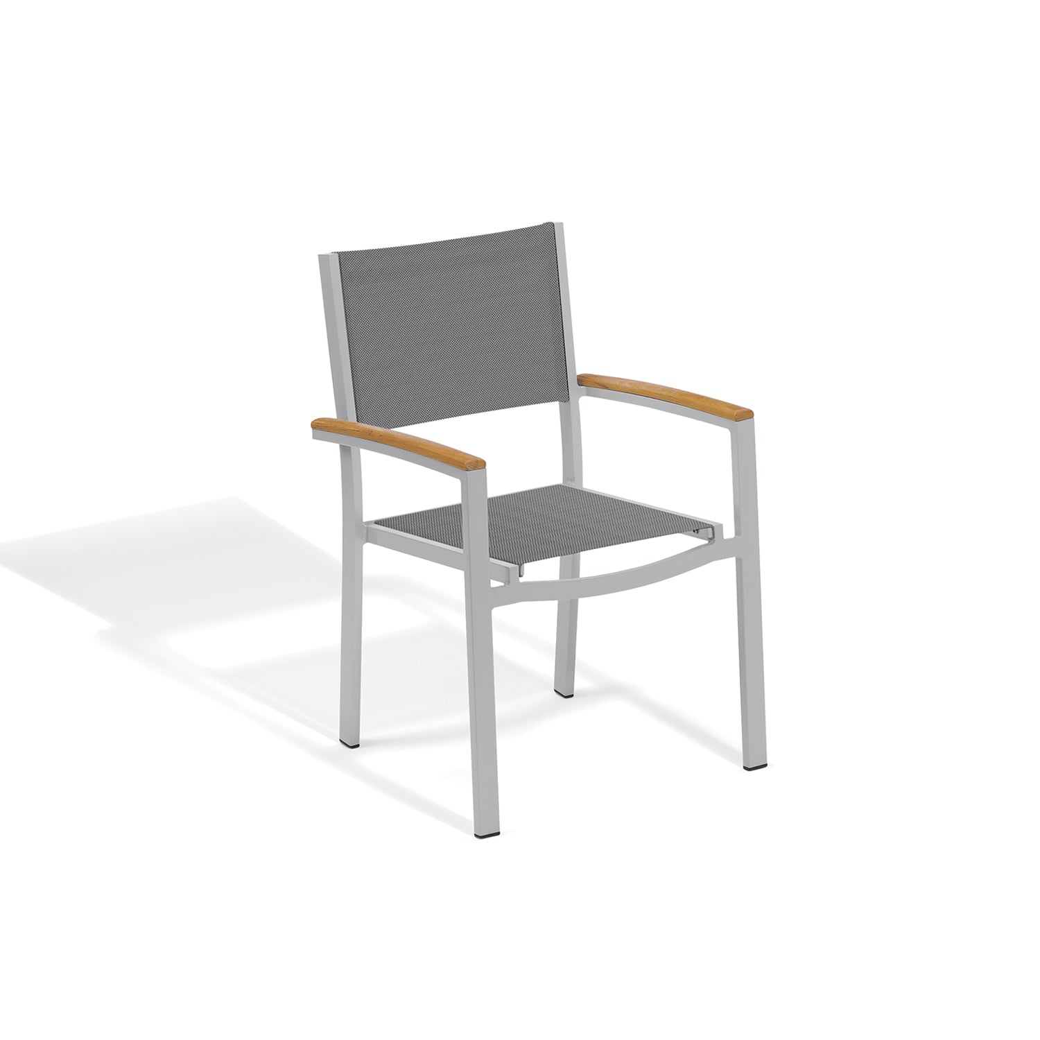 Oxford Garden Travira Sling Armchair – Flint Frame with Sling Seat & Natural Tekwood Arms