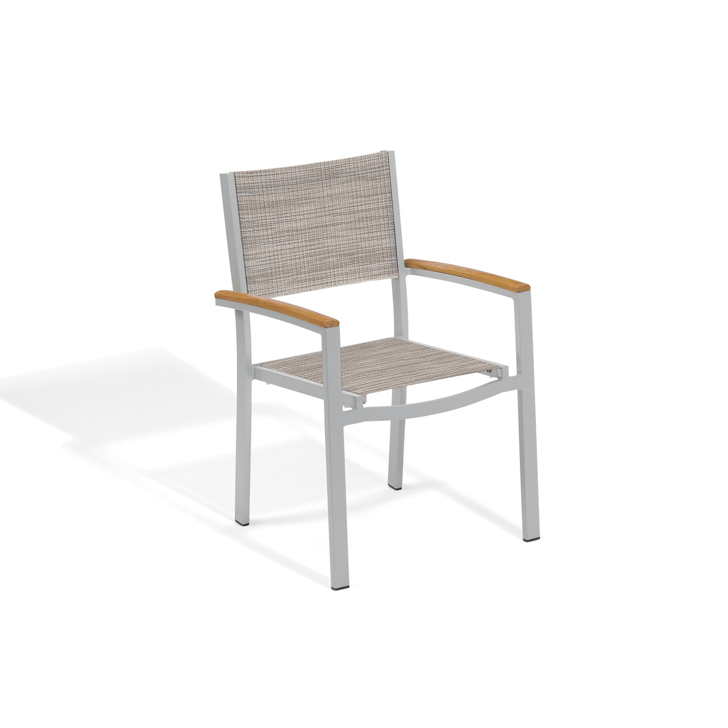 Oxford Garden Travira Sling Armchair – Flint Frame with Sling Seat & Natural Tekwood Arms