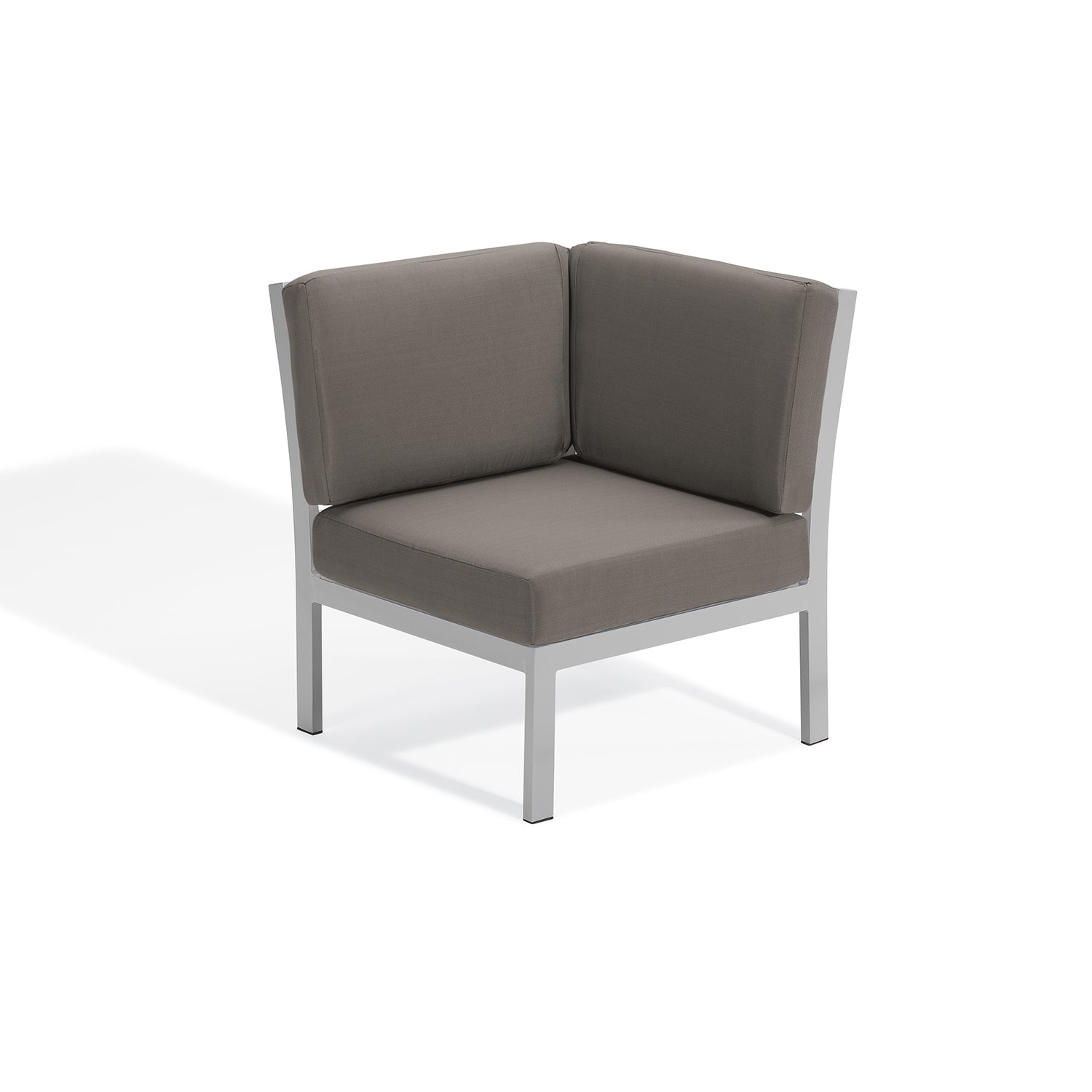 Oxford Garden Travira Modular Corner Seat – Flint Frame with Stone, Midnight Blue, or Ice Blue Cushions