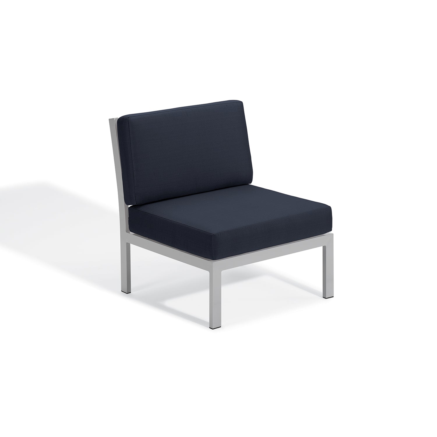 Oxford Garden Travira Modular Side Chair – Flint Frame with Midnight Blue, Stone or Ice Blue Cushions
