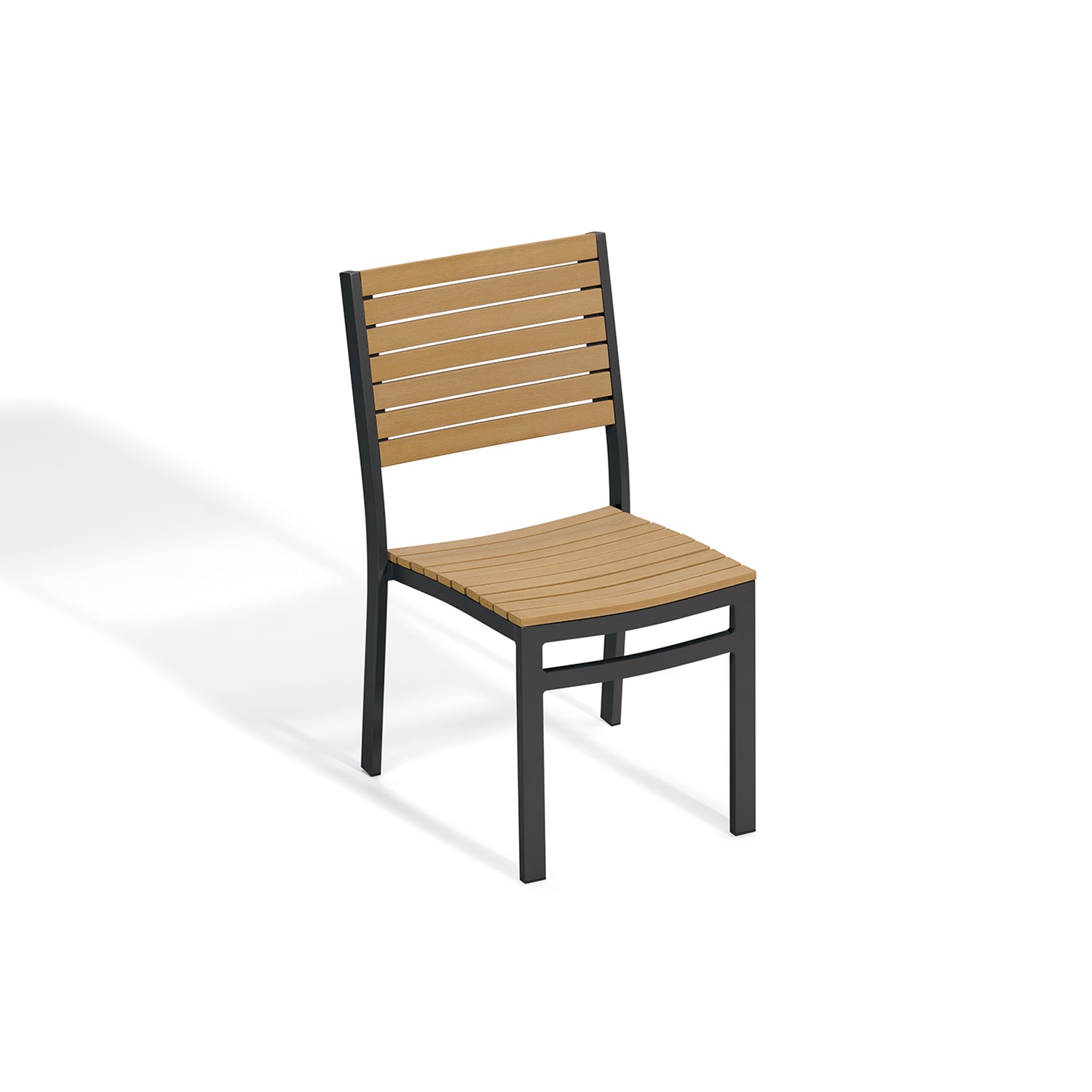 Oxford Garden Travira Side Chair – Carbon Aluminum Frame with Natural Tekwood Seat & Back