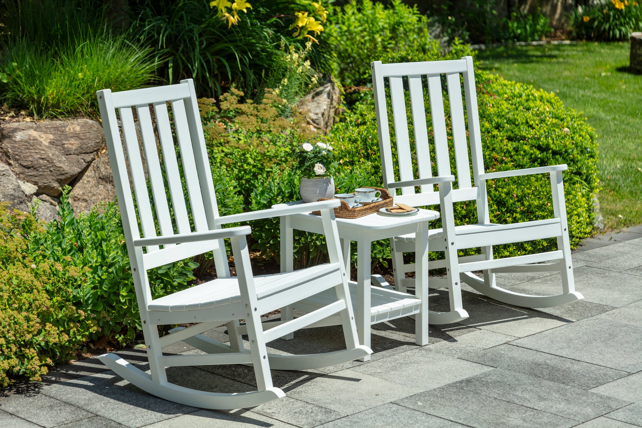 Seaside Casual Traditional Porch Rocker – All-Weather Outdoor Rocking Chair